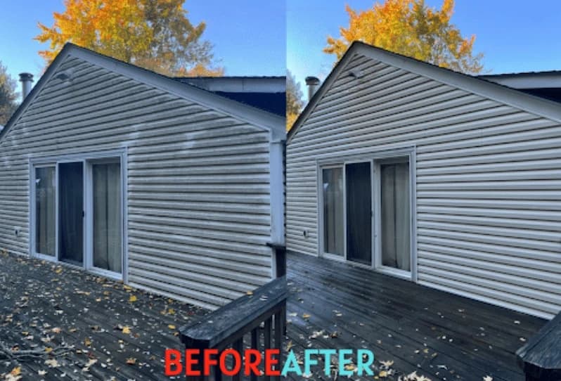 House washing service being performed by Hudson Power Washing expert in Hudson